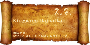 Kisgyörgy Hajnalka névjegykártya