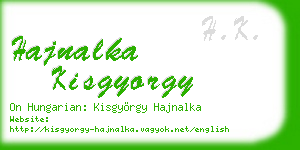 hajnalka kisgyorgy business card